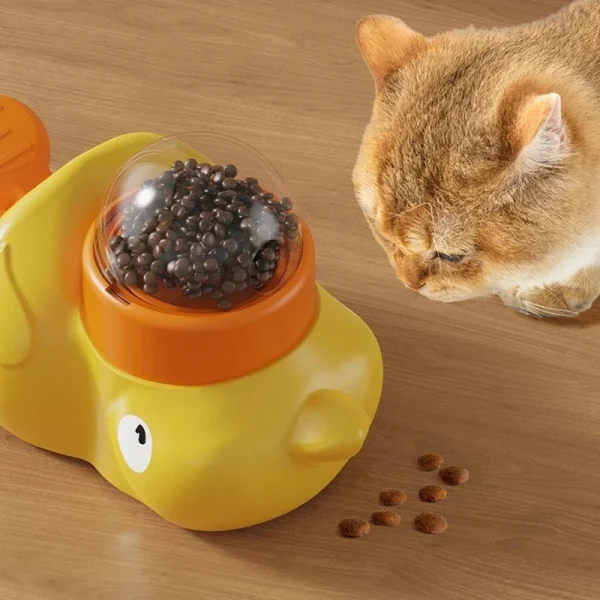 1 Pcs Little Yellow Duck Pet Feeder Interactive Training Device